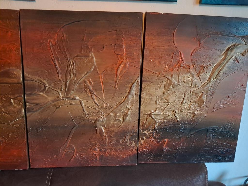 Vierluik van Paul Sinus TEAB, Antiek en Kunst, Kunst | Schilderijen | Abstract, Ophalen of Verzenden