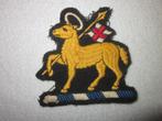 Embleem QUEENS ROYAL REGIMENT geweven 8,5 x 8,5 cm., Ophalen of Verzenden, Landmacht, Engeland, Embleem of Badge