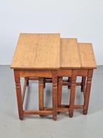 Art deco 3 bijzettafel Eiken mimiset brutalist 1920 nesting, 45 tot 60 cm, Minder dan 55 cm, Gebruikt, Ophalen of Verzenden