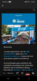 Startnummer asml halve marathon eindhoven, Tickets en Kaartjes, Eén persoon