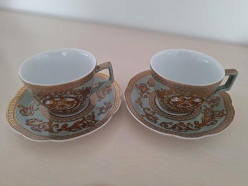 Kopjes met schotels, Antiek en Kunst, Antiek | Servies los, Ophalen of Verzenden