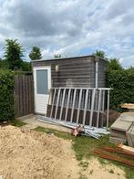 Schuurtje / berging met nieuwe deur/ kozijn, Tuin en Terras, Ophalen, Gebruikt, Hout, Fietsenberging