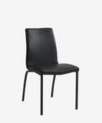Jysk 2 zwarte (eettafel) stoelen kunstleer z.g.a.n., Huis en Inrichting, Stoelen, Ophalen, Overige materialen, Gebruikt, Twee