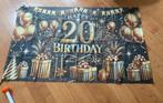 Banner, vlag en confetti 20 jaar birthday verjaardag, Verzenden, Zo goed als nieuw, Versiering, Verjaardag
