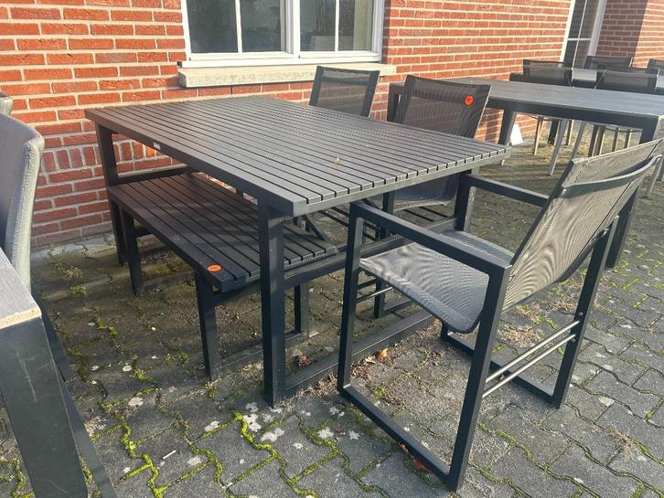 Aluminium tuinset black | 5 persoons | showroommodel, Tuin en Terras, Tuinsets en Loungesets, Zo goed als nieuw, Tuinset, Aluminium