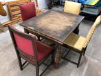 Antieke tafel kersenhout en 4 stoelen, Antiek en Kunst, Antiek | Meubels | Stoelen en Banken, Ophalen