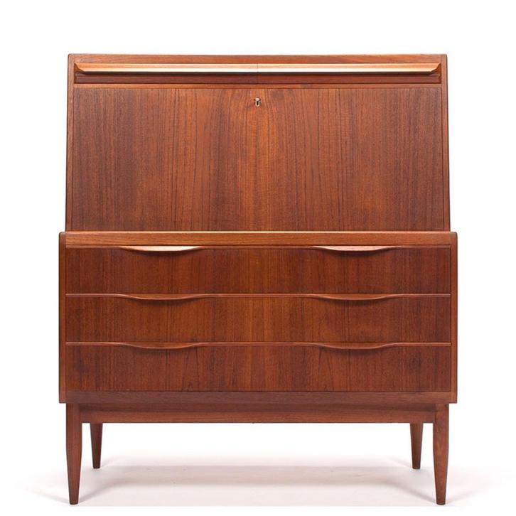 Erling Torvits voor Klim Møbelfabrik secretaire, Huis en Inrichting, Kasten | Dressoirs, Gebruikt, 100 tot 150 cm, 25 tot 50 cm