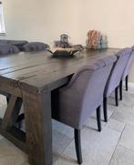 Prachtige landelijke eettafel met stoelen, Huis en Inrichting, Ophalen, Gebruikt, 100 tot 150 cm, Eikenhout