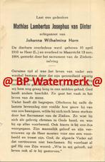 Dinter van Mathias 1910 1964 Maastricht x Horn - 21323, Verzamelen, Bidprentjes en Rouwkaarten, Bidprentje, Ophalen of Verzenden