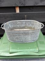 Brocante plantenbak van tin., Tuin en Terras, Ophalen of Verzenden, Zo goed als nieuw, Minder dan 60 cm