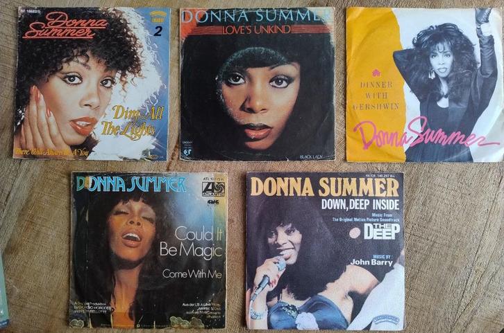 5x oude singles DONNA SUMMER (13), Cd's en Dvd's, Vinyl Singles, Gebruikt, Single, Pop, 7 inch, Ophalen of Verzenden
