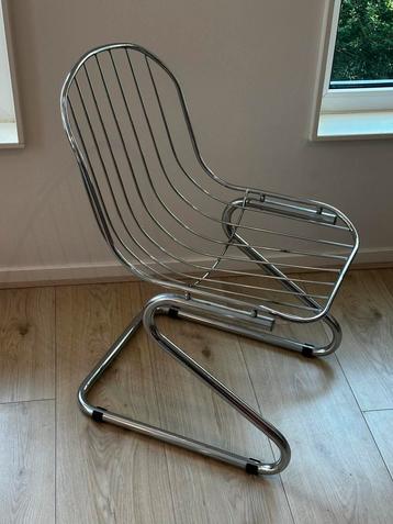 4x Mid - Century Italian eettafel stoelen chroom  beschikbaar voor biedingen