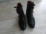 Italiaanse leren halfhoge laarzen maat 40, Zwart, Lage of Enkellaarzen, Ophalen of Verzenden, Zo goed als nieuw
