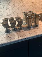Twee keer 6 stuks Marioni tinnen oude wijnbekers, Ophalen of Verzenden
