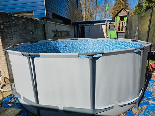 Bestway steel pro max inclusief zandfilterpomp en trap, Tuin en Terras, Zwembaden, Zo goed als nieuw, Opzetzwembad, 120 cm of meer