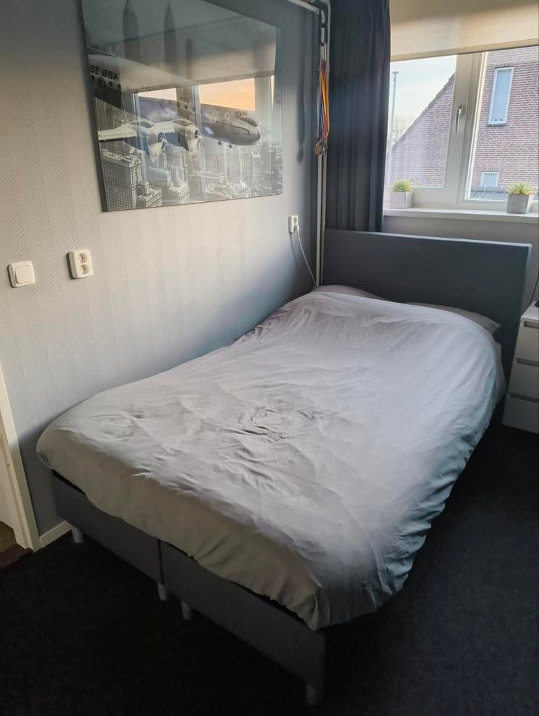 Twijfelaar | Antreciet | 120x200, Huis en Inrichting, Slaapkamer | Bedden, Zo goed als nieuw, Twijfelaar, 120 cm, 200 cm, Stof