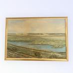 Souwtje de Wijn - Texel Aquarel de  Slufter 1958, Ophalen of Verzenden