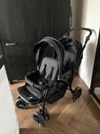 Deryan Elena duobuggy zwart met regenhoes, Kinderen en Baby's, Buggy's, Ophalen, Zo goed als nieuw, Verstelbare rugleuning