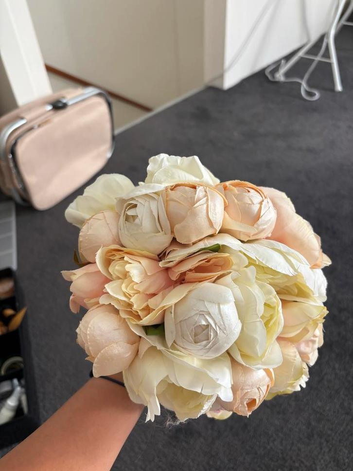 Bruidsboeket neppe pioenrozen - zachte kleuren, Huis en Inrichting, Woonaccessoires | Droogbloemen, Nieuw, Ophalen of Verzenden
