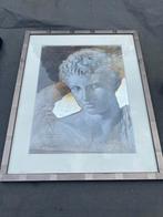 Ingelijste Tekening Klassiek Beeld met Bladgoud Accenten, Ophalen