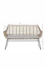 Mooie wicker tuinbank met zwart onderstel, Tuin en Terras, Ophalen, Zo goed als nieuw, Wicker