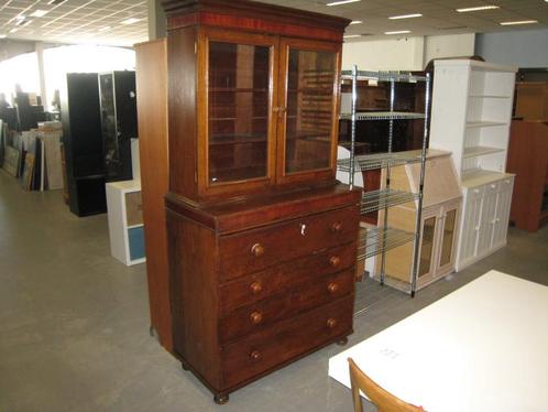 Mooi antiek klepbureau met opstand, Antiek en Kunst, Antiek | Meubels | Kasten