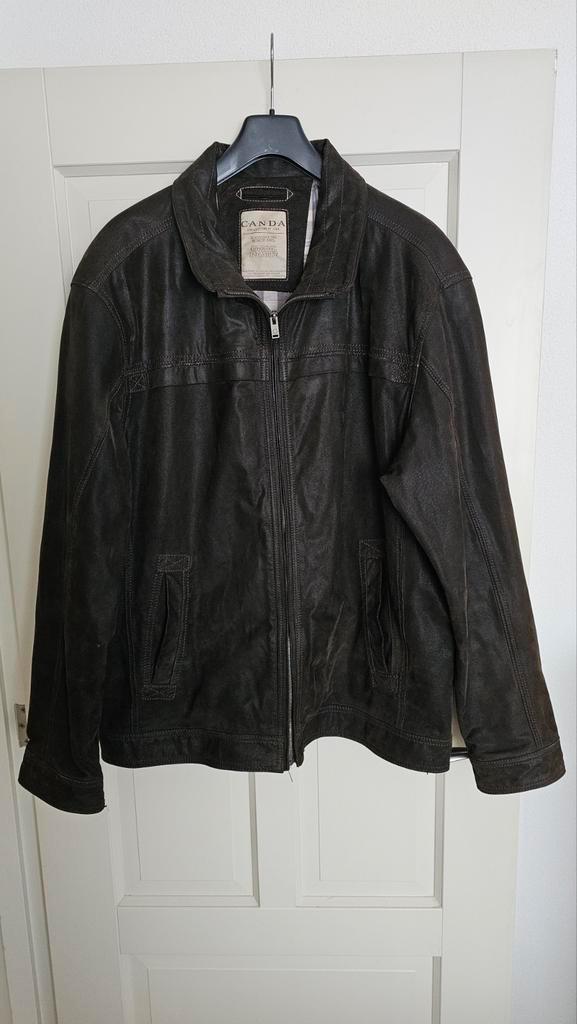 Koopje!!  Soepele Leren Herenjas Canda 3XL, Kleding | Heren, Jassen | Zomer, Zo goed als nieuw, Overige maten, Bruin, Ophalen of Verzenden