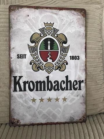 Krombacher reclamebord / wandbord (Old Look) beschikbaar voor biedingen