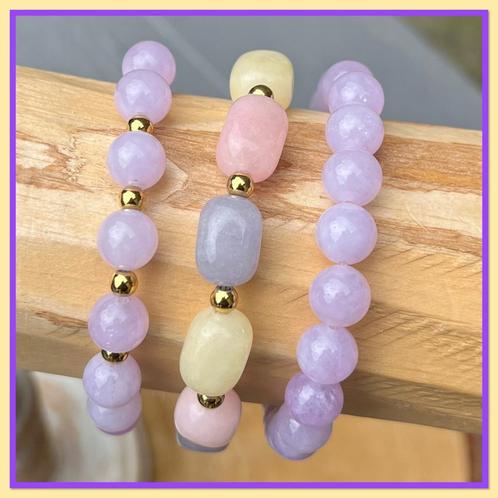 Hippe trendy armbanden grote kralen, Sieraden, Tassen en Uiterlijk, Armbanden, Nieuw, Elastiek, Met bedels of kralen, Ophalen of Verzenden