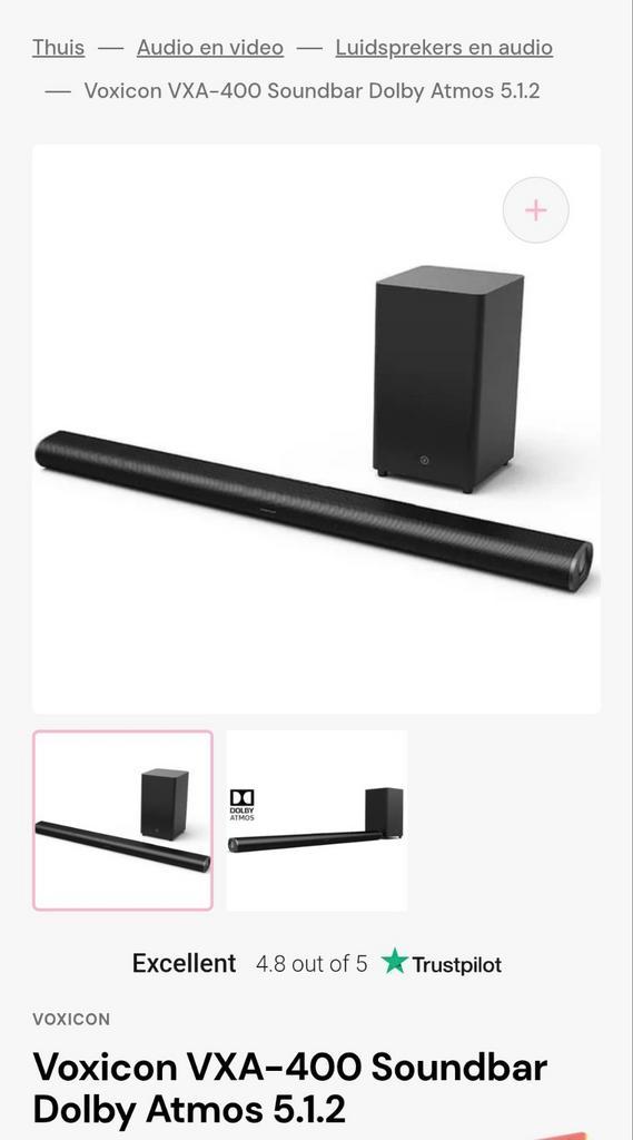 Voxicon VXA-400 Soundbar Dolby Atmos 5.1.2, Audio, Tv en Foto, Soundbars, Ophalen of Verzenden