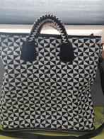 Shopper zwart wit, Sieraden, Tassen en Uiterlijk, Tassen | Damestassen, Ophalen of Verzenden, Zo goed als nieuw, Zwart, Shopper