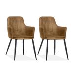 Dalma stoel cognac - set van 2 - Showmodelaanbieding, Huis en Inrichting, Stoelen, Twee, Bruin, Ophalen of Verzenden, Zo goed als nieuw