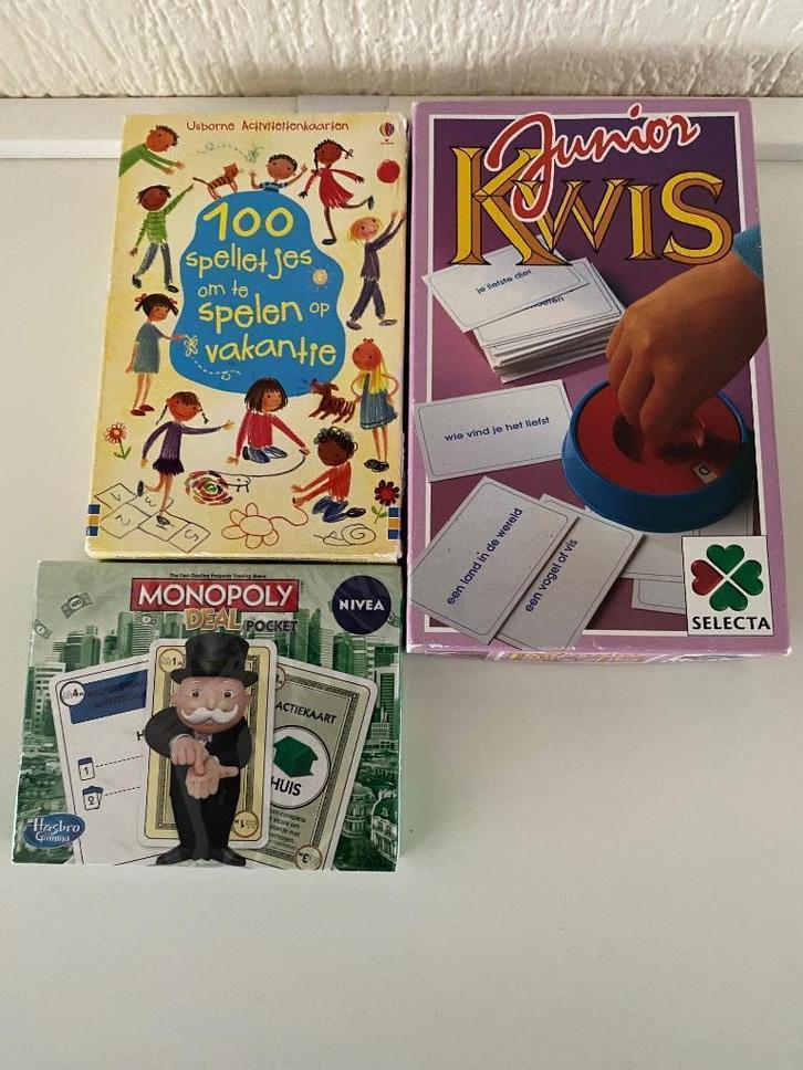 3 spellen. Usborne, Junior kwis en Monopoly, Hobby en Vrije tijd, Gezelschapsspellen | Kaartspellen, Zo goed als nieuw, Een of twee spelers