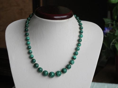 Schitterende ketting, Malachiet en Peridoot, GEHEEL ZILVER, Sieraden, Tassen en Uiterlijk, Kettingen, Nieuw, Zilver, Groen, Met edelsteen