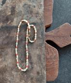 antieke parelmoer rijstkralen met bloedkoraal,exclusiedouble, Sieraden, Tassen en Uiterlijk, Antieke sieraden, Ophalen of Verzenden