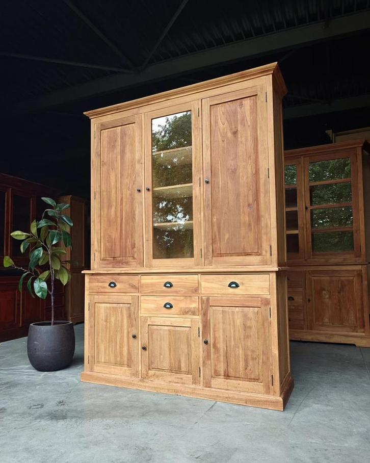 Teak Voorraadkast | Servieskast | Buffetkast | Winkel #2300, Huis en Inrichting, Kasten | Buffetkasten, Gebruikt, 200 cm of meer