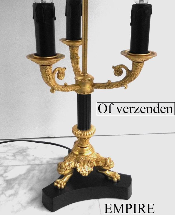 Empire Bouillotte lamp / Tafellamp. Brons, Antiek en Kunst, Antiek | Lampen, Ophalen
