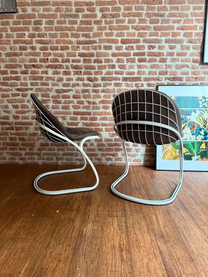 2x Gastone Rinaldi Pascale, Huis en Inrichting, Stoelen, Gebruikt, Twee, Metaal, Wit, Ophalen
