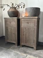 Nachtkastjes Driftwood set van 2, Ophalen of Verzenden, Nieuw, Minder dan 45 cm