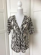 Massimo Dutti zuiver zijde zebra blouse top, maat 38 M, Maat 38/40 (M), Massimo Dutti, Beige, Ophalen of Verzenden