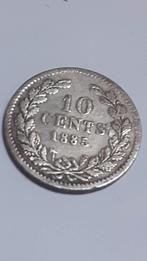 10  cent 1885 slechte kwaliteit, 10 cent, Ophalen of Verzenden, Koning Willem III