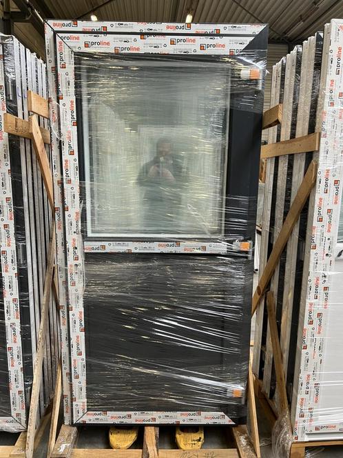 Kunststof buitendeur intrekprofiel antraciet 102x206, Doe-het-zelf en Verbouw, Deuren en Horren, Nieuw, Buitendeur, 200 tot 215 cm