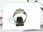 16561 14k Gouden  Ring: Onyx + Versace Motief, Ophalen of Verzenden, Met edelsteen, Dame, Goud