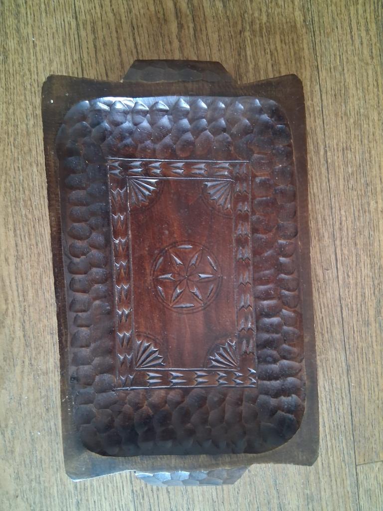 Mooie antieke bewerkte houten schaal, Ophalen