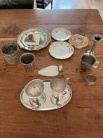 Mooie verzilverde bordjes en schaaltjes., Antiek en Kunst, Antiek | Goud en Zilver, Ophalen of Verzenden