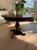 Vintage ronde eettafel, Ophalen, Gebruikt, 100 tot 150 cm, Eikenhout