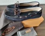 Tod's suède loafers moccasins donkerblauw met bruine veters, Blauw, Ophalen of Verzenden, Zo goed als nieuw, Espadrilles of Moccasins