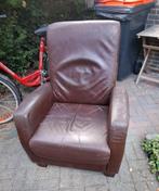 Stoel leder, Huis en Inrichting, Stoelen, Ophalen, Gebruikt, Bruin, Leer