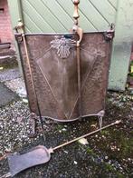 Haardscherm met accessoires, Huis en Inrichting, Haarden, Ophalen, Gebruikt, Vrijstaande haard, Houthaard