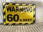 Warning 60 & sexy , metalen giftcard, Nieuw, Ophalen of Verzenden, Pand50, Info@pand50.nl